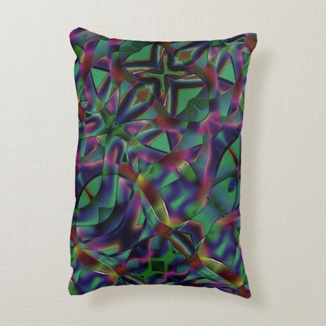 Bänder, miteinander verwoben, farbig dunkel dekokissen (Rückseite(Vertikal))