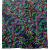 Bänder, miteinander verwoben, farbig dunkel duschvorhang (Vorderseite)