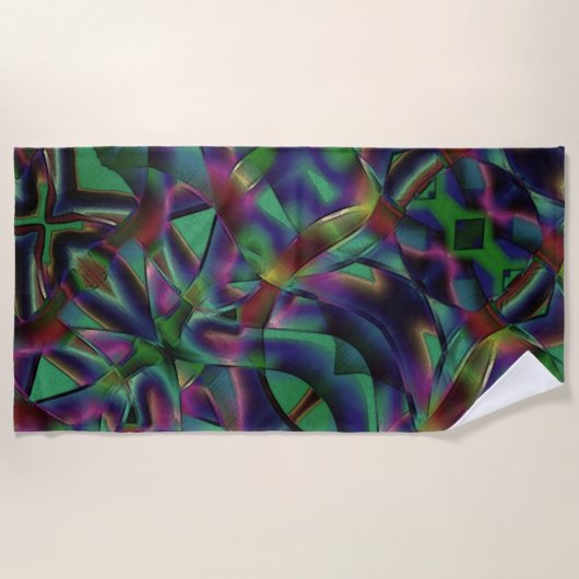 Bänder, miteinander verwoben, farbig dunkel strandtuch (Vorderseite)