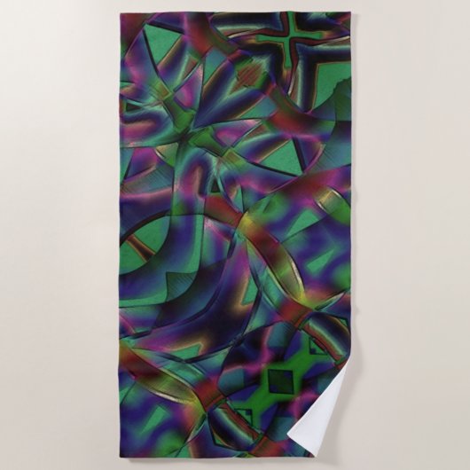 Bänder, miteinander verwoben, farbig dunkel strandtuch (Vorderseite)