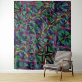 Bänder, miteinander verwoben, farbig dunkel wandteppich