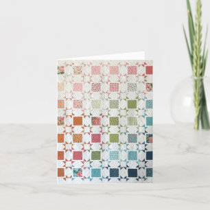 Bänder & Rosen Quilt Grußkarte personalisiert Feiertagskarte