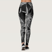 Bänder, schwarz, gebogen, mit Prägung hervorgehobe Leggings (Rückseite)
