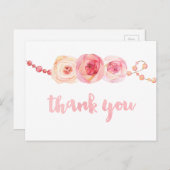 Bänder und Perlen Dankeschön Karte, danke, danke Postkarte (Vorne/Hinten)