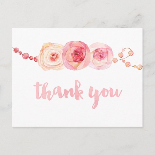 Bänder und Perlen Dankeschön Karte, danke, danke Postkarte (Vorderseite)