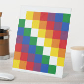 Bandera Andina de la Wiphala Andes Qulla Suyu Flag Sockelschild (In Situ)