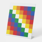 Bandera Andina de la Wiphala Andes Qulla Suyu Flag Sockelschild (Vorderseite)