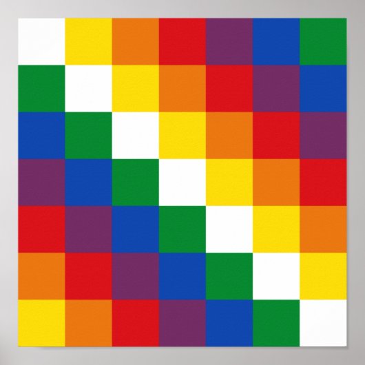 Bandera Andina de la Wiphala Qulla Suyu Flag Print Poster (Vorne)