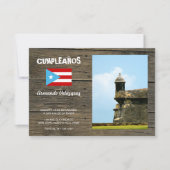 Bandera Celeste Puerto Rico Cumpleanos Invitacion Einladung (Vorderseite)