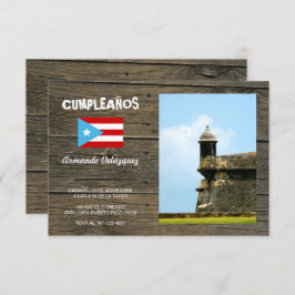Bandera Celeste Puerto Rico Cumpleanos Invitacion Einladung