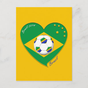 Bandera de BRASIL FÚTBOL de campeones del mundo Postkarte