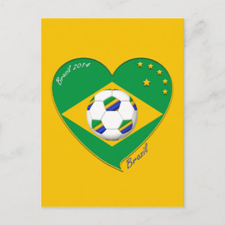 Bandera de BRASIL FÚTBOL de campeones del mundo Postkarte