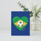 Bandera de BRAZIL FÚTBOL Ausrüstung nacional 2014 Postkarte (Stehend Vorderseite)