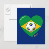 Bandera de BRAZIL FÚTBOL Ausrüstung nacional 2014 Postkarte (Vorne/Hinten)
