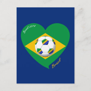 Bandera de BRAZIL FÚTBOL Ausrüstung nacional 2014 Postkarte
