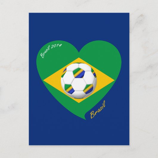 Bandera de BRAZIL FÚTBOL Ausrüstung nacional 2014 Postkarte (Vorderseite)