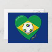 Bandera de BRAZIL FÚTBOL Ausrüstung nacional 2014 Postkarte (Vorne/Hinten)