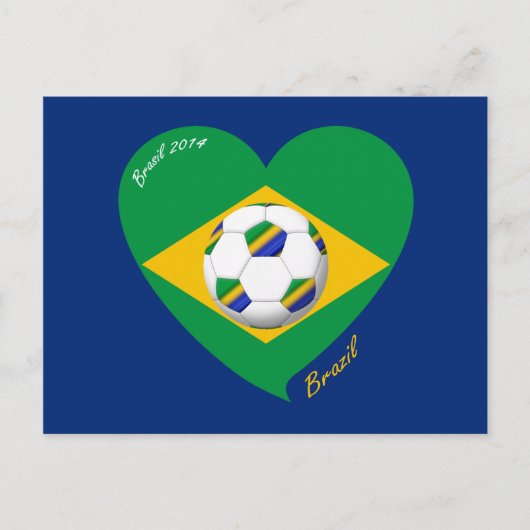Bandera de BRAZIL FÚTBOL Ausrüstung nacional 2014 Postkarte (Vorderseite)
