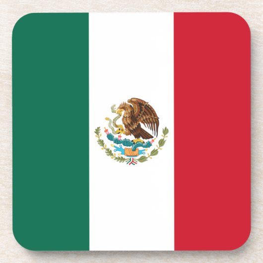 Bandera de Mexico National flagge Mexicanos Getränkeuntersetzer (Vorderseite)