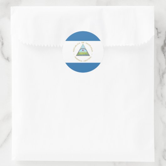 Bandera de Nicaragua Runder Aufkleber (Tasche)