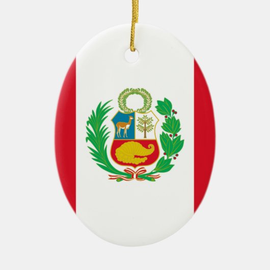 Bandera Del Perú - Flagge von Peru Keramikornament (Vorne)