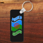 Bandera gitana. Llavero negro personalizado. Schlüsselanhänger (Rückseite)