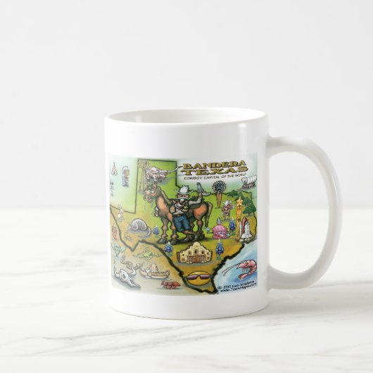 Bandera TEXAS Karte Kaffeetasse (Rechts)
