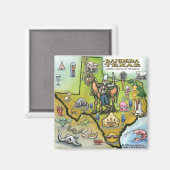 Bandera TEXAS Karte Magnet (Vorderseite/Rückseite)