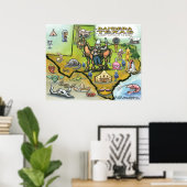 Bandera TEXAS Map Poster (Heimbüro)