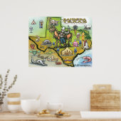 Bandera TEXAS Map Poster (Küche)