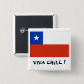 Bandera Viva Chile I Button (Vorne & Hinten)