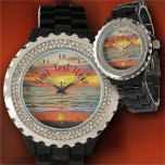 Banderas Bay Sunset 1738 Armbanduhr<br><div class="desc">Gemälde "Banderas Bay Sunset 1738" Sammlung Diese Kristall-Uhr von Women's glänzt. Mit einem schwarz oder weiß lackierten Armband aus Emaillegierung und einem individuell anpassbaren Liebe-Look. Personalisieren Sie die Produktseite oder klicken Sie auf die Schaltfläche "Anpassen", um weitere Designoptionen zu erhalten. Das Design entstand aus meinem Bild "Banderas Bay Sunset 1738",...</div>