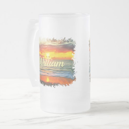 Banderas Bay Sunset 1738 Mattglas Bierglas (Vorderseite Links)