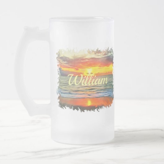 Banderas Bay Sunset 1738 Mattglas Bierglas (Links)