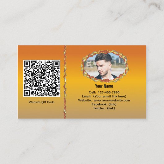 Banderas Bay Sunset 1738 QR Code Visitenkarte (Rückseite)