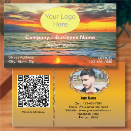 Banderas Bay Sunset 1738 QR Code Visitenkarte