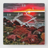 Banderas Rocky Sunset 914 Quadratische Wanduhr (Vorderseite)