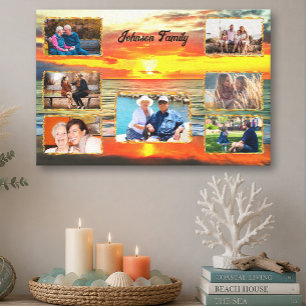 Banderas Sunset Family Collage 1738 Art Leinwanddruck