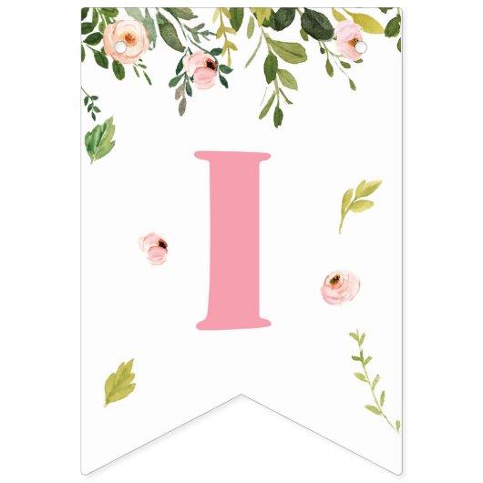 Banderines Cartel: es un Baby Shower Chica de Wood Wimpelkette (Zweite Fahne)