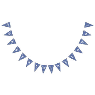 Banderines efecto marmolado azul "Congratulations" Wimpelkette