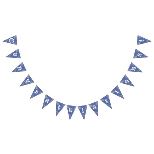 Banderines efecto marmolado azul "Congratulations" Wimpelkette (Alle)