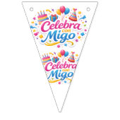 Banderines en Forma de Triángulo con Diseño “Celeb Wimpelkette (Dritte Fahne)