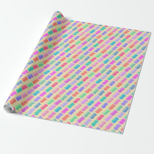 Bandförmige Zuckerware in rosa Limonade Geschenkpapier