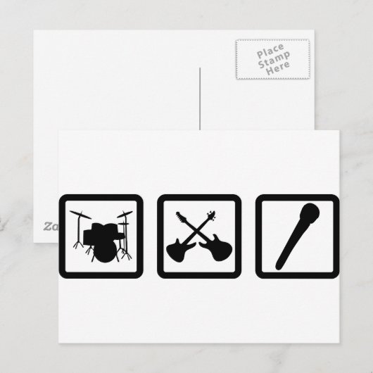 Bandgitarre Postkarte (Vorne/Hinten)