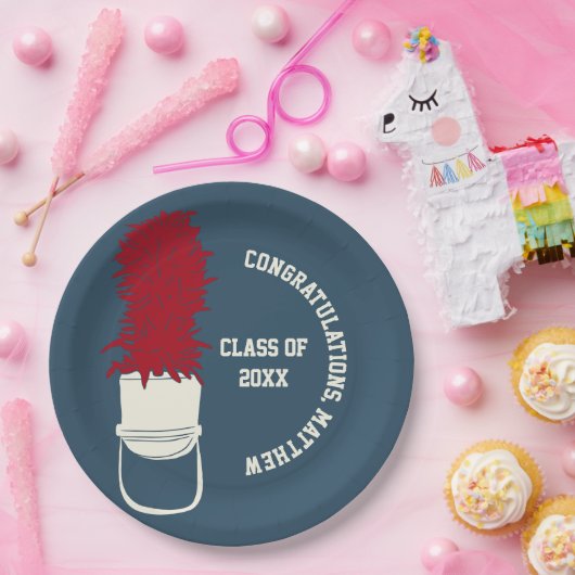 Bandhut mit Feathers Custom Party Pappteller (Party)