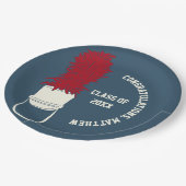 Bandhut mit Feathers Custom Party Pappteller (Schrägansicht)