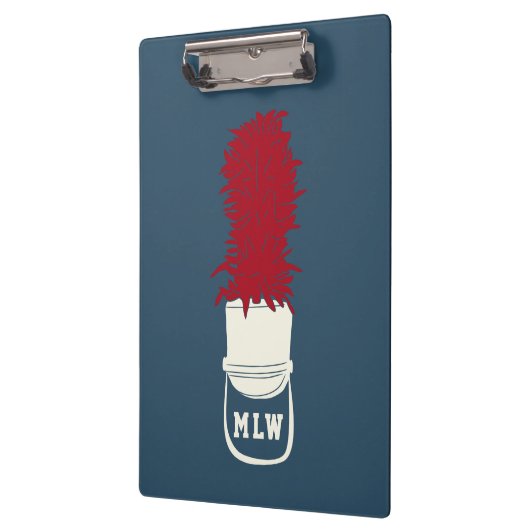 Bandhut mit Feathers Mit Monogramm Klemmbrett (Links)