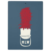 Bandhut mit Feathers Mit Monogramm Klemmbrett (Rückseite)