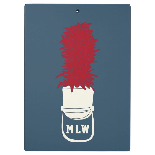 Bandhut mit Feathers Mit Monogramm Klemmbrett (Rückseite)