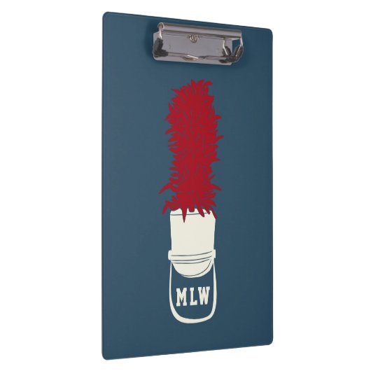 Bandhut mit Feathers Mit Monogramm Klemmbrett (Rechts)